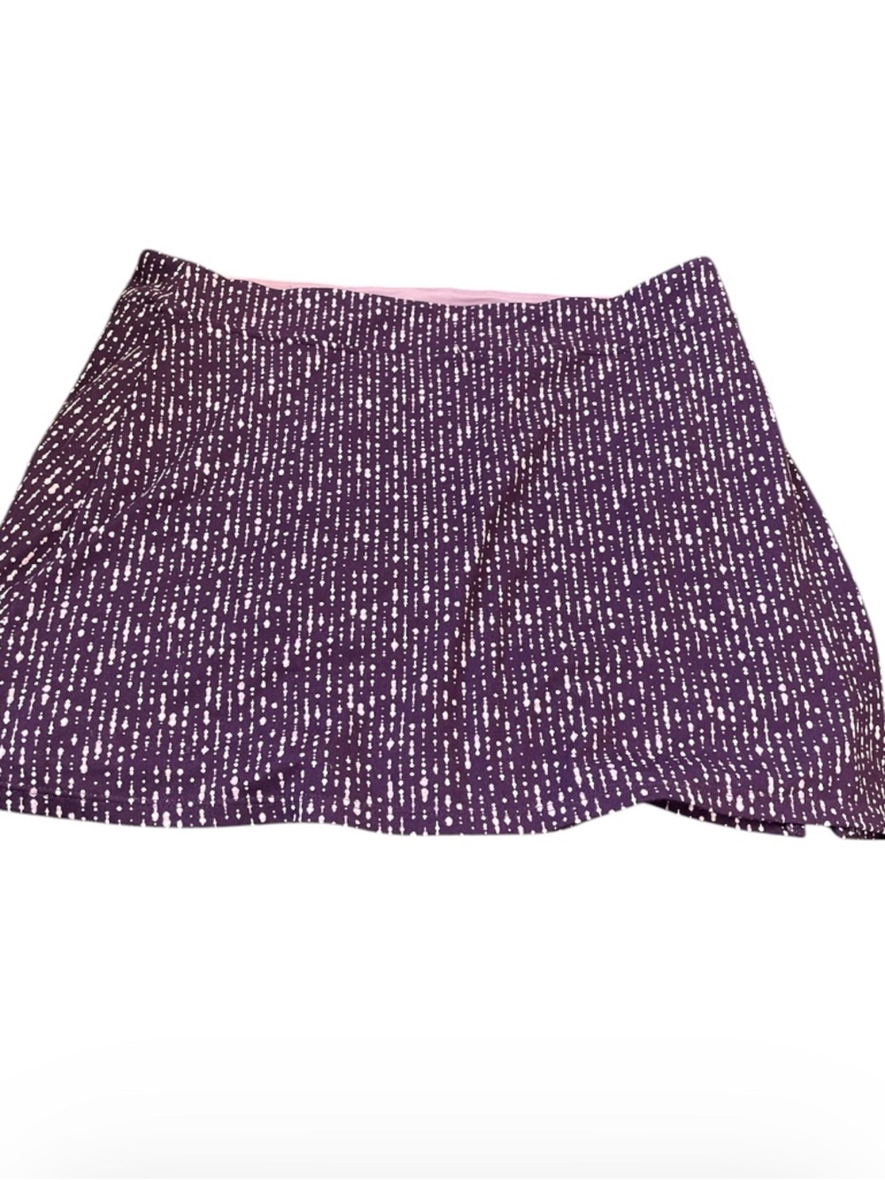 Purple Printed Mini Skirt with Subtle Dot Pattern
